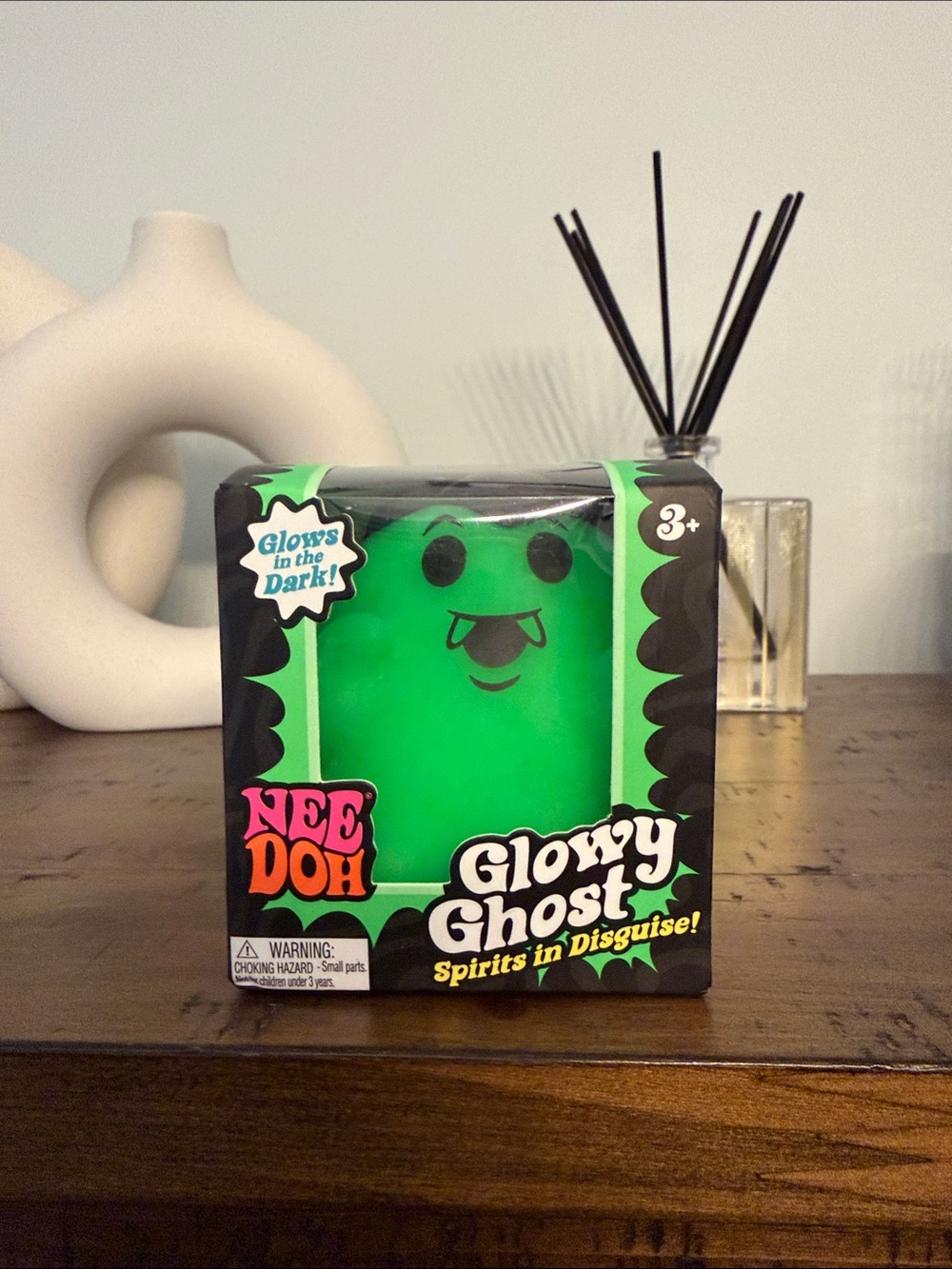 Nee Doh Glowy Ghost Kids Stress Toy - Glowing Green Vampire